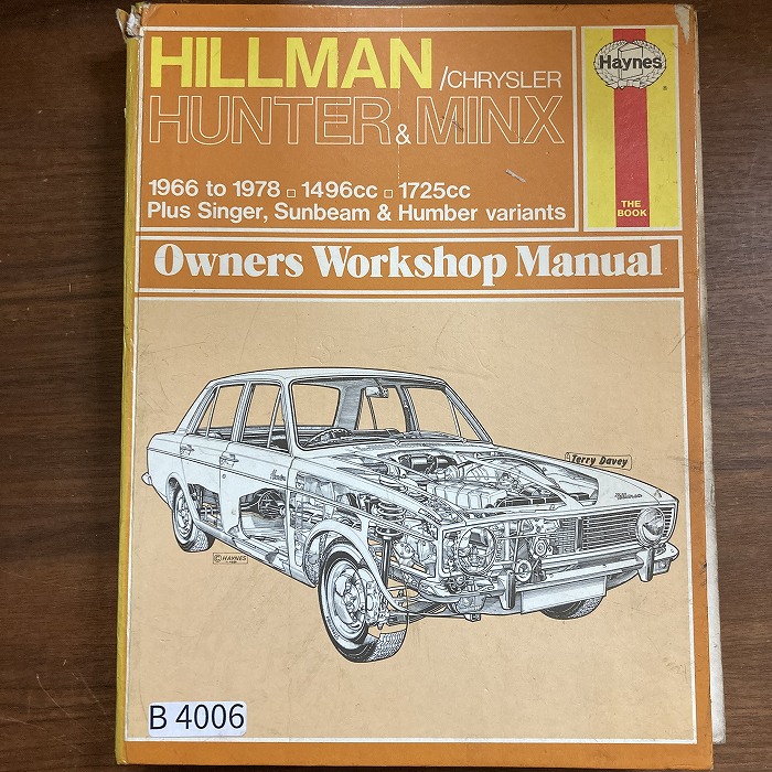B4006　HILLMAN HUNTER & VARIANTS　&MINX「HAYNES」ヘインズ　カーマニュアル　英国旧車 整備書