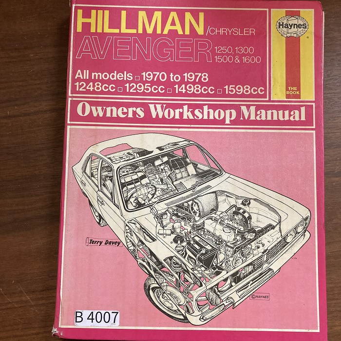 B4007　HILLMAN AVENGER　「HAYNES」ヘインズ　カーマニュアル　英国旧車 整備書