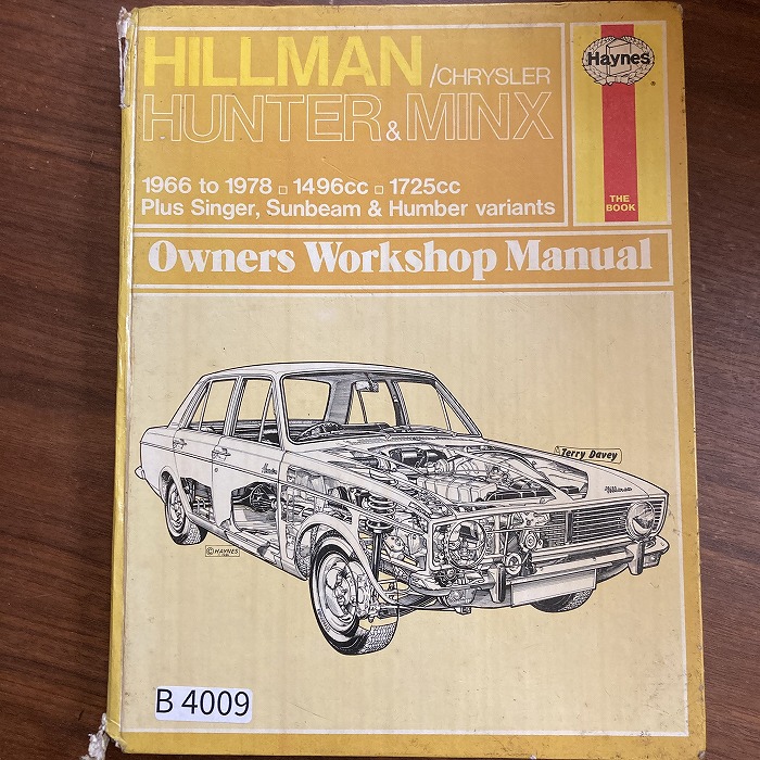 B4009　HILLMAN HUNTER & VARIANTS　＆MINX「HAYNES」ヘインズ　カーマニュアル　英国旧車 整備書