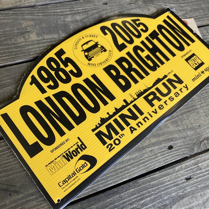 106545  「LONDON BRIGHTON」　ラリープレート　ヴィンテージカークラブ　ナンバー　記念プレート　クラシックカー