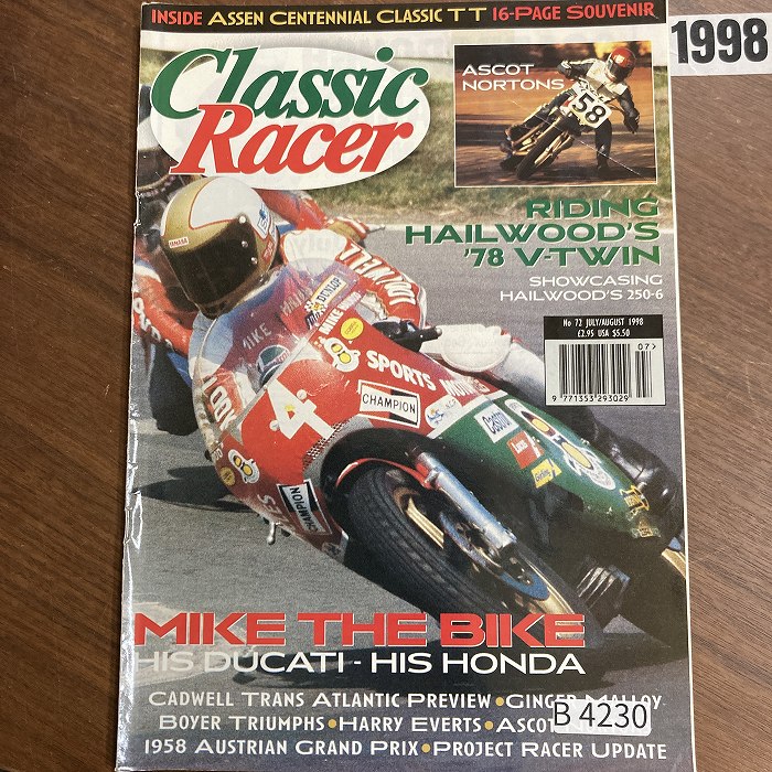 B4230　1998　「Classic RACER」クラシックレーサー 英国 旧車雑誌