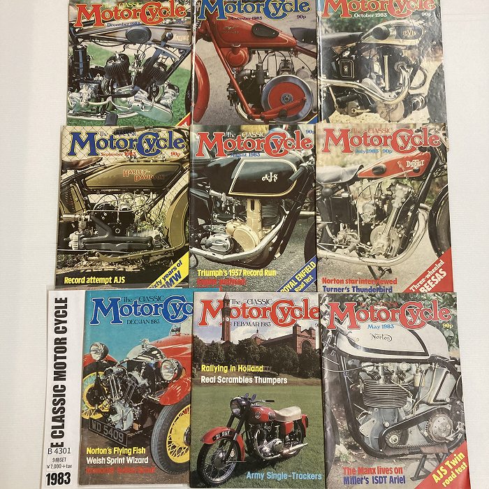 B4301　1983　9冊セット 「The Classic MOTOR CYCLE」 クラシックモーターサイクル 英国 旧車雑誌