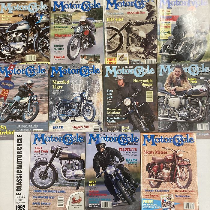 B4311　1992　11冊セット 「The Classic MOTOR CYCLE」 クラシックモーターサイクル 英国 旧車雑誌