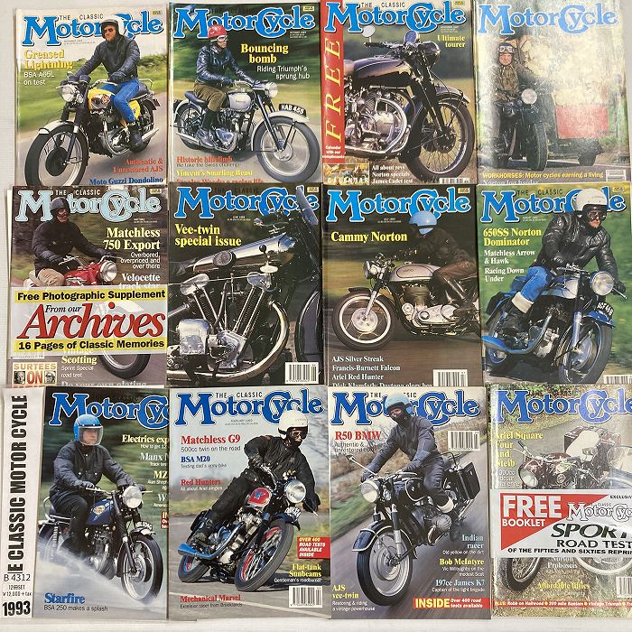 B4312　1993　12冊セット 「The Classic MOTOR CYCLE」 クラシックモーターサイクル 英国 旧車雑誌