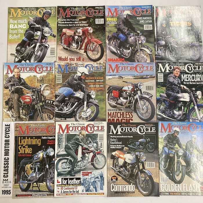 B4316　1995　12冊セット 「The Classic MOTOR CYCLE」 クラシックモーターサイクル 英国 旧車雑誌