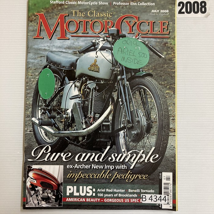 B4344　2008　 「The Classic MOTOR CYCLE」 表紙落書き有り　クラシックモーターサイクル 英国 旧車雑誌