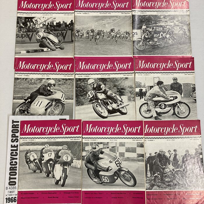 B4386　1966　9冊セット 「MOTORCYCLE SPORT」 モーターサイクルスポーツ 英国 旧車雑誌