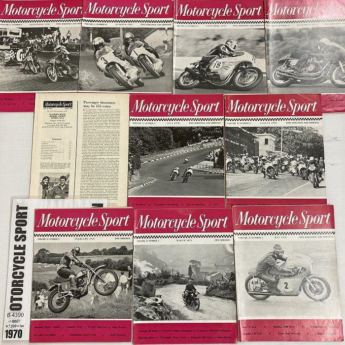 B4390　1970　10冊セット 「MOTORCYCLE SPORT」 表紙なしあり　モーターサイクルスポーツ 英国 旧車雑誌