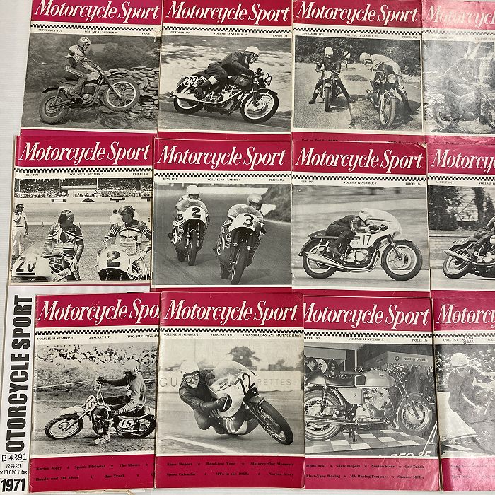 B4391　1971　12冊セット 「MOTORCYCLE SPORT」 モーターサイクルスポーツ 英国 旧車雑誌