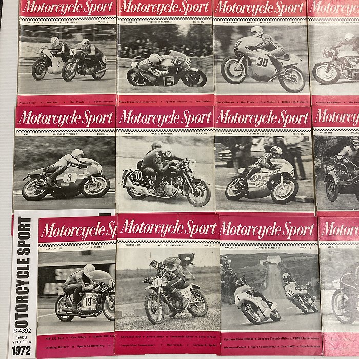 B4392　1972　12冊セット 「MOTORCYCLE SPORT」 モーターサイクルスポーツ 英国 旧車雑誌