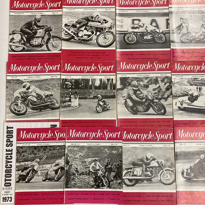 B4393　1973　12冊セット 「MOTORCYCLE SPORT」 モーターサイクルスポーツ 英国 旧車雑誌