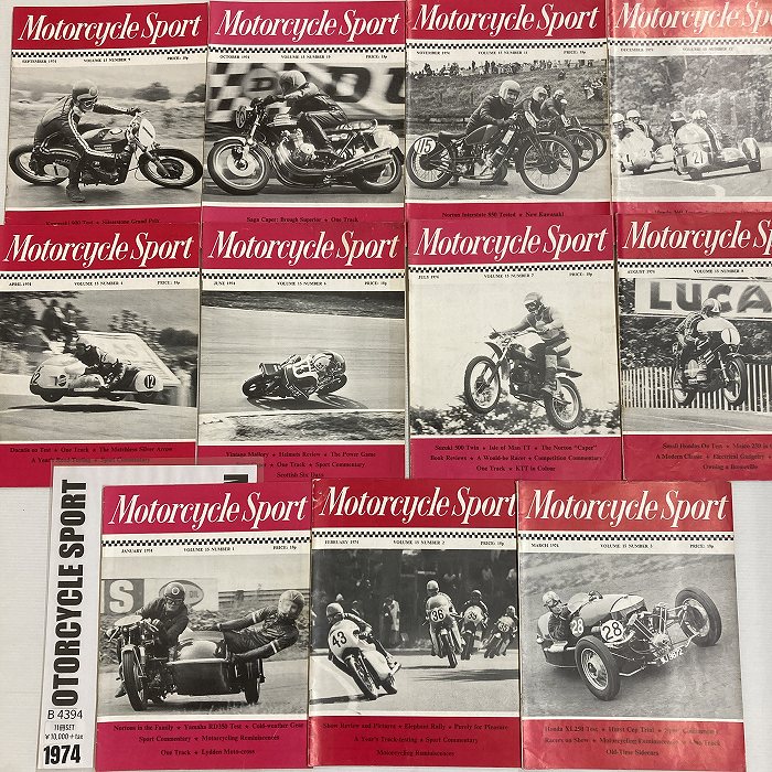B4394　1974　11冊セット 「MOTORCYCLE SPORT」 モーターサイクルスポーツ 英国 旧車雑誌