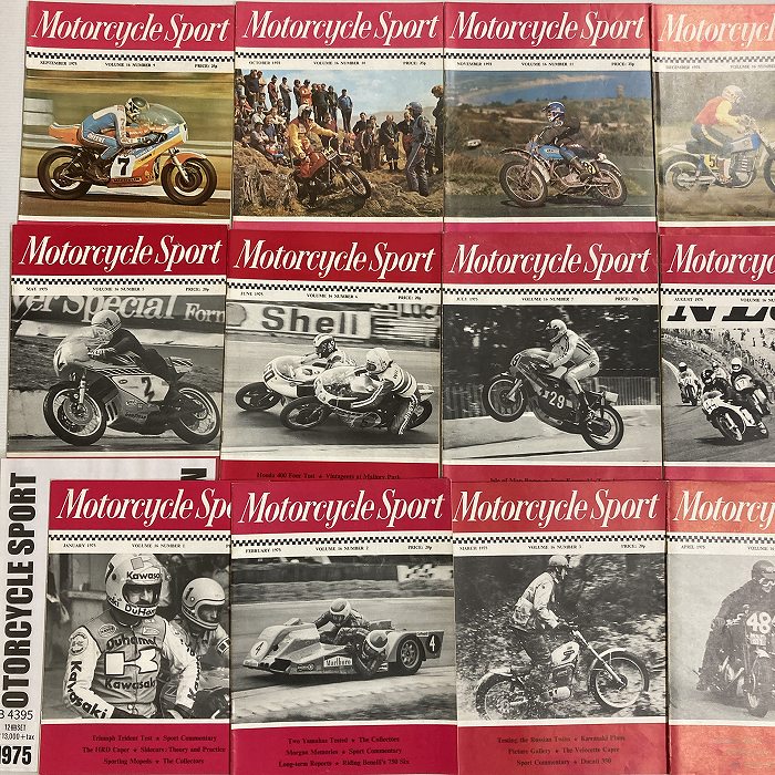 B4395　1975　12冊セット 「MOTORCYCLE SPORT」 モーターサイクルスポーツ 英国 旧車雑誌