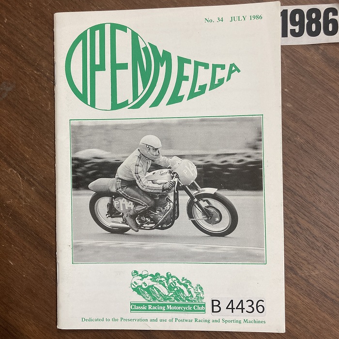 B4436　1986　「Classic Racing Motorcycle Club OPEN MEGGA」英国 旧車雑誌