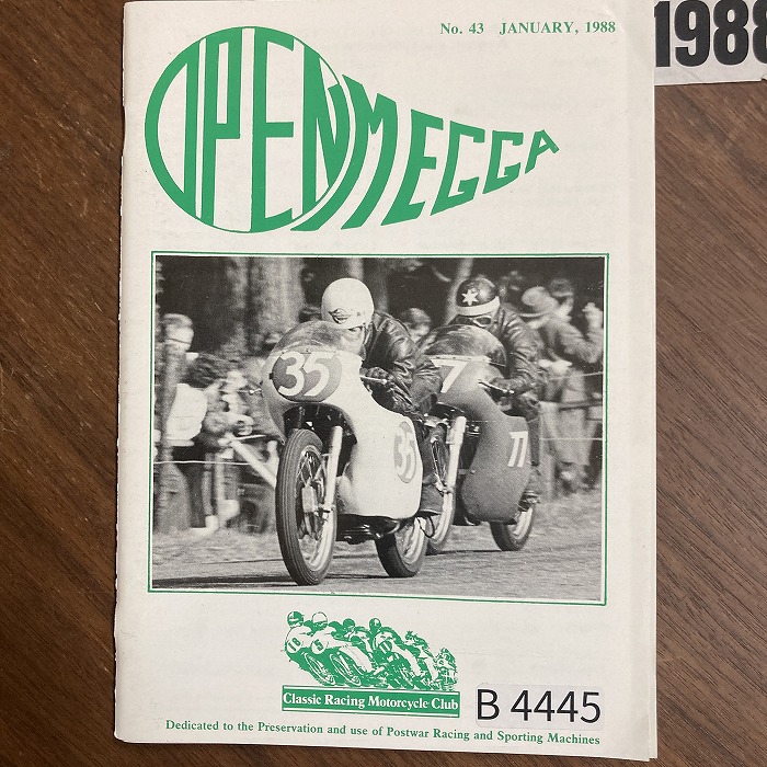 B4445　1988　「Classic Racing Motorcycle Club OPEN MEGGA」英国 旧車雑誌