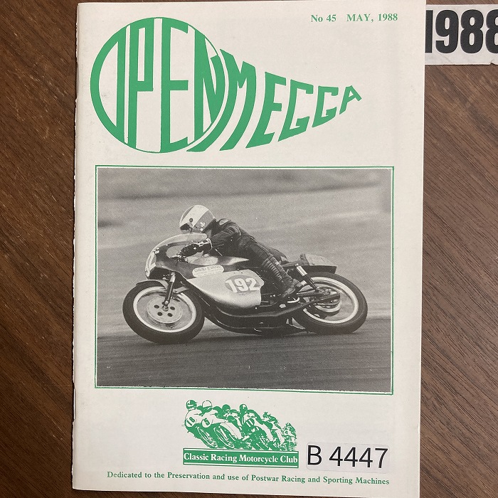 B4447　1988　「Classic Racing Motorcycle Club OPEN MEGGA」英国 旧車雑誌