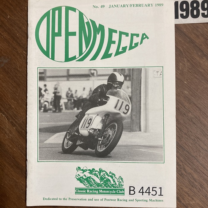 B4451　1989　「Classic Racing Motorcycle Club OPEN MEGGA」英国 旧車雑誌