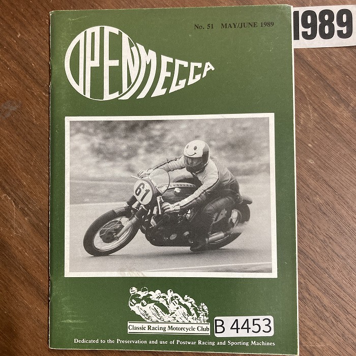 B4453　1989　「Classic Racing Motorcycle Club OPEN MEGGA」英国 旧車雑誌