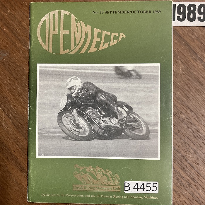 B4455　1989　「Classic Racing Motorcycle Club OPEN MEGGA」英国 旧車雑誌