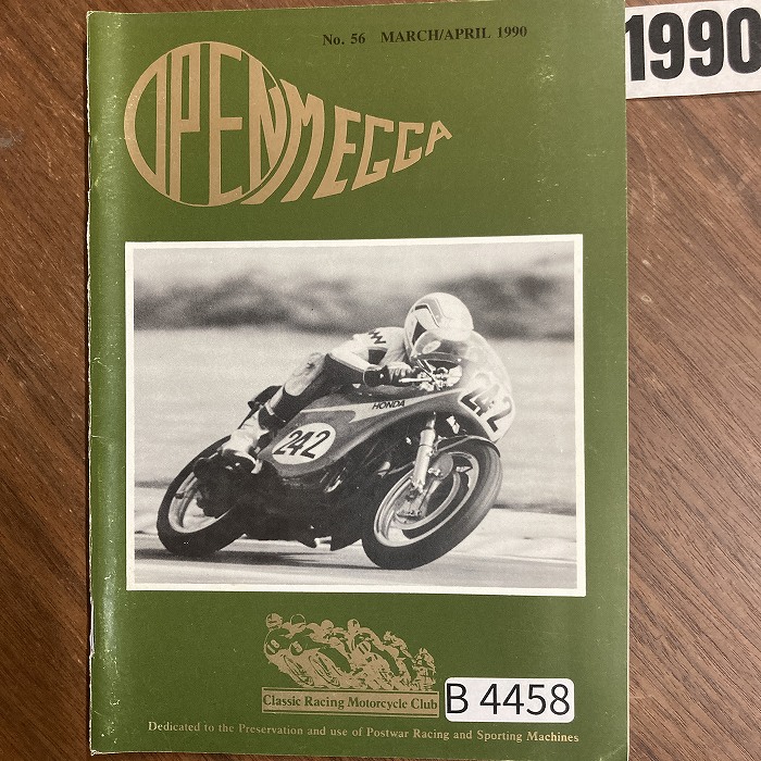 B4458　1990　「Classic Racing Motorcycle Club OPEN MEGGA」英国 旧車雑誌