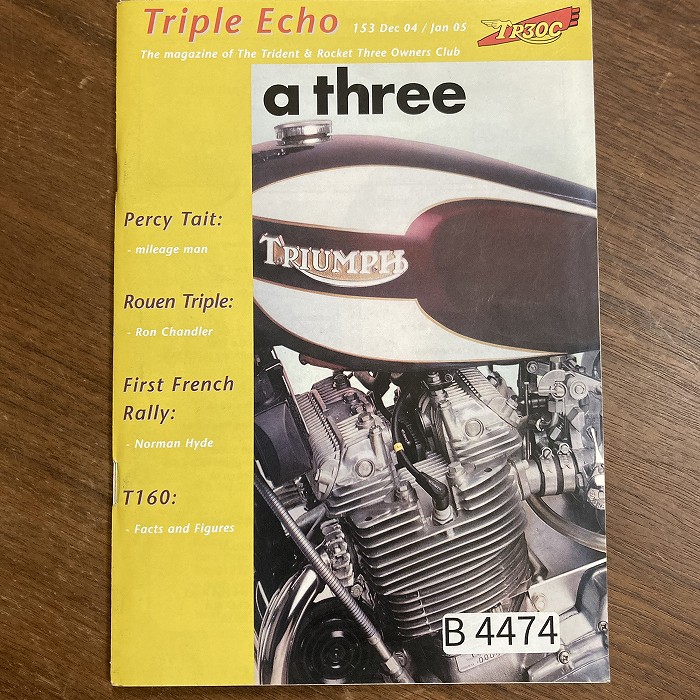 B4474　153　「TRIPLE echo　TR30C」英国 モーターサイクルクラブ会報誌