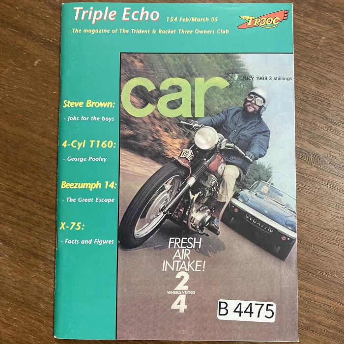 B4475　154　「TRIPLE echo　TR30C」英国 モーターサイクルクラブ会報誌