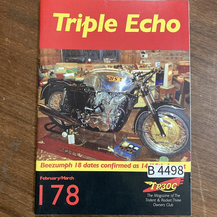 B4498　178　「TRIPLE echo　TR30C」英国 モーターサイクルクラブ会報誌