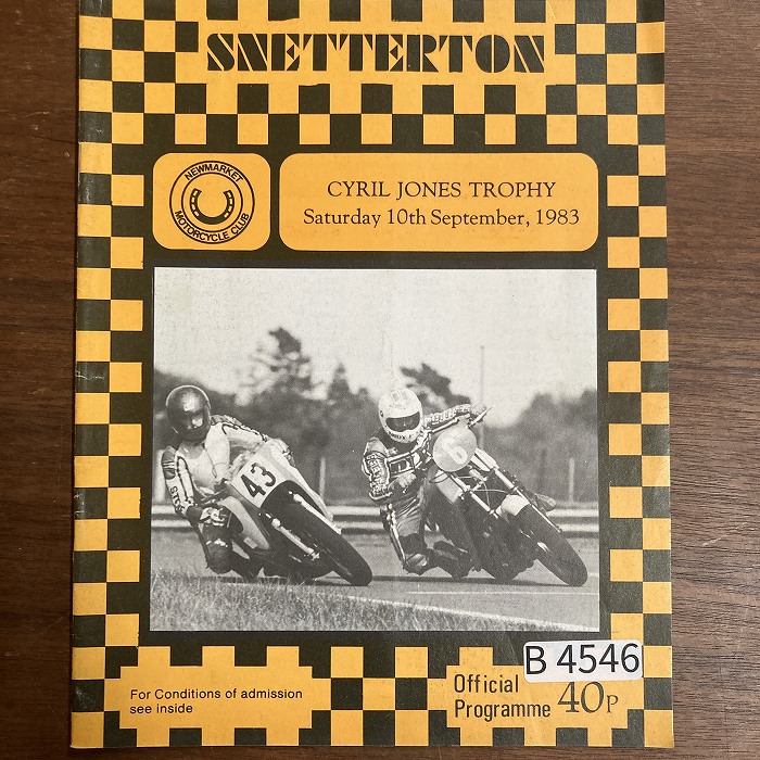 B4546「SNETTERTON CYRIL JONES TROPHY 1983」英国 モーターサイクル 会報誌