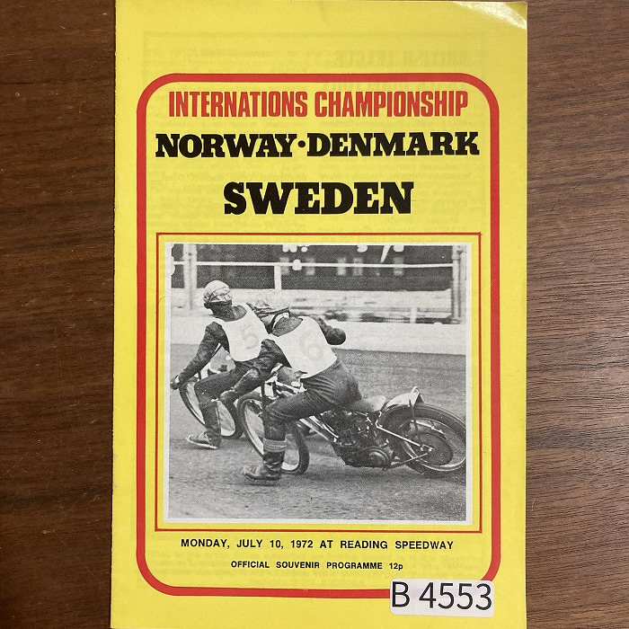 B4553「NORWAY DENMARK SWEDEN 1972」英国 モーターサイクル プログラム