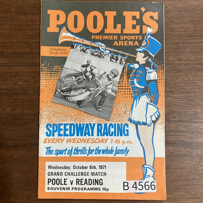 B4566「POOLE'S SPEEDWAY RACING 1971」英国 モーターサイクル パンフレット