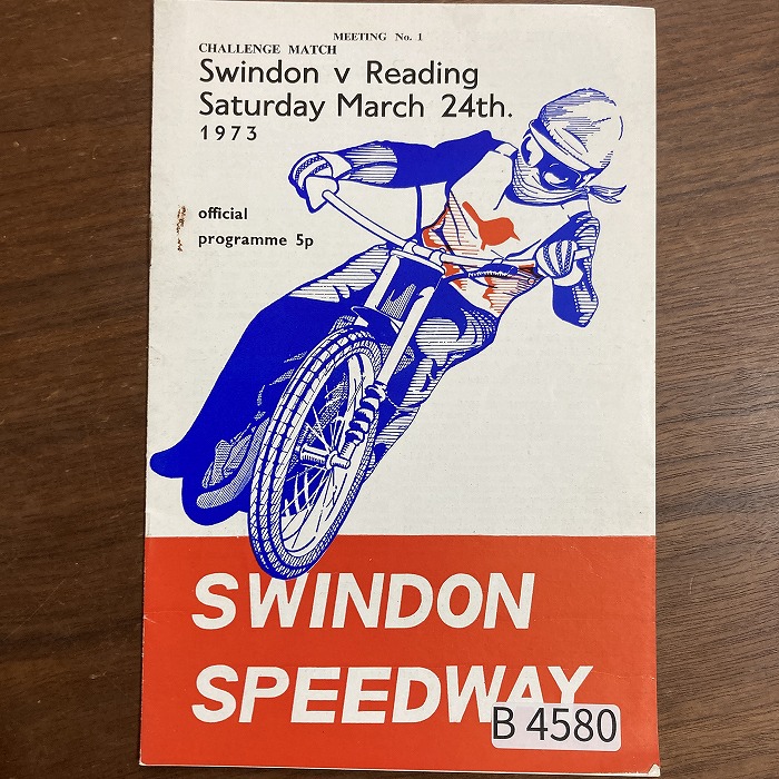 B4580「Swindon v Reading Saturday March 24th 1973」英国 モーターサイクル パンフレット