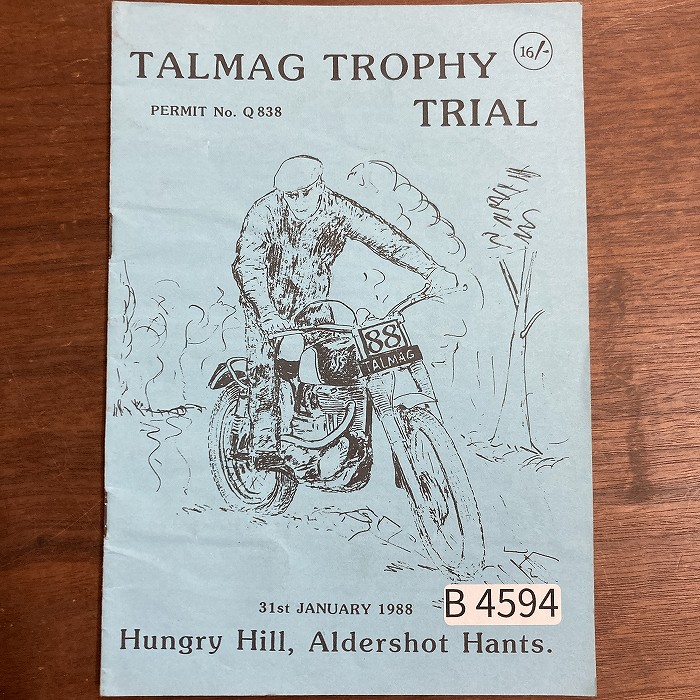 B4594「TALMAG TROPHY TRIAL 1988」英国 モーターサイクル パンフレット