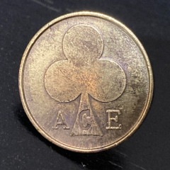 107455 ACE COINピンバッジ　エースカフェ　トークン　コイン　エースコイン　ブラス 真鍮 Ace Cafe London　バイク CafeRacer Rockers ロッカーズ カフェレー
