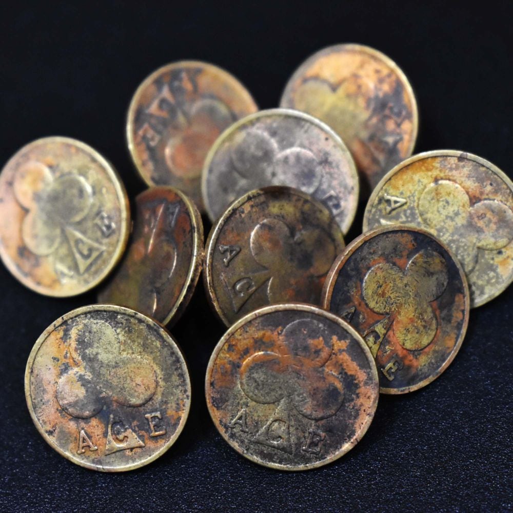 107455 ACE COINピンバッジ　エースカフェ　トークン　コイン　エースコイン　ブラス 真鍮 Ace Cafe London　バイク CafeRacer Rockers ロッカーズ カフェレーサー 英国 INNOCENT オリジナル商品！