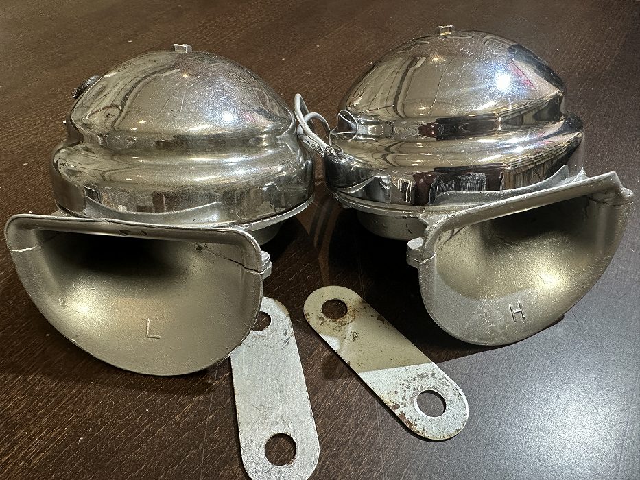 107951 1960s Clear Hooters Alpine Horn アルペンホーン 2個SET vespa lambretta ベスパ ランブレッタ