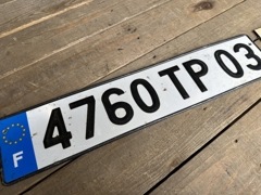 107970 ヴィンテージ　ナンバープレート 「4760 TP 03」　アルミ製　サインプレート　看板　英国|金属製看板|ヴィンテージ看板・壁掛け
