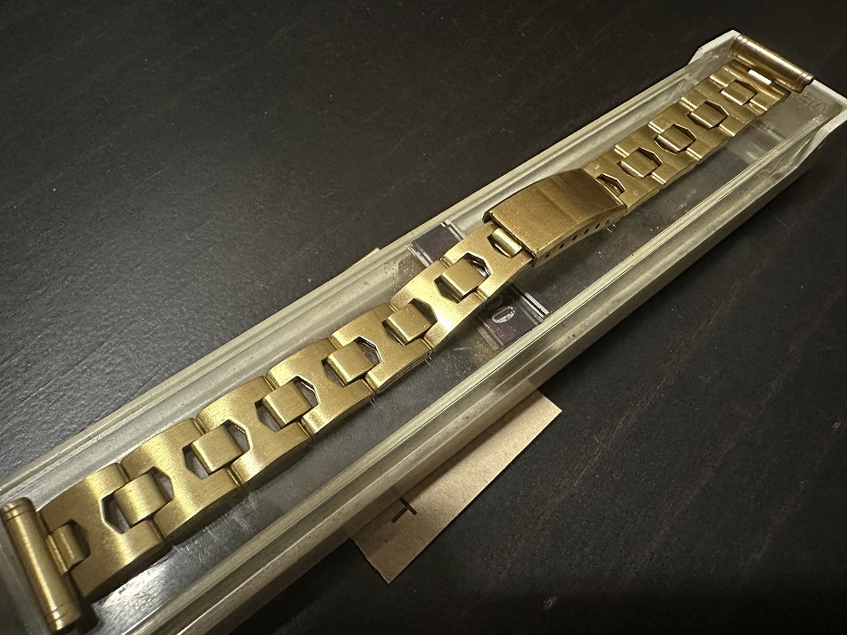 108182 Maruman 腕時計ベルト 18mm 金メッキ  金色 蛇腹  DEAD STOCK