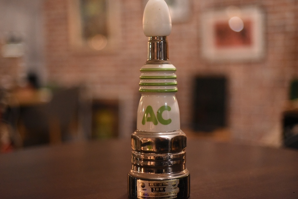 R0088 レンタル ヴィンテージ  70's JIM BEAM AC Spark Plug Decanter Bottle スパークプラグ 型デキャンタ