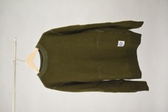 108421 新品　「Jamieson」　ジャミーソンズ シェットランド  クルーネック ニット　100%Pure Real Shetland Wool　Crew OliveGreen|アウター|メン