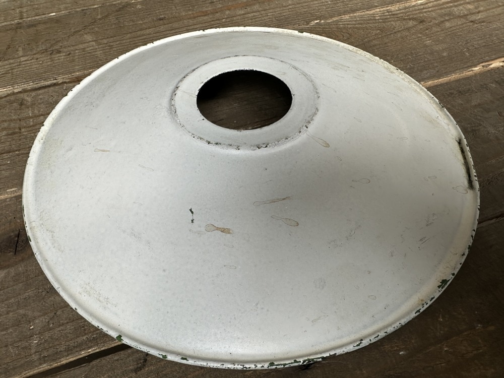 108423 ヴィンテージ　アルミ　ランプシェード　ホウロウ