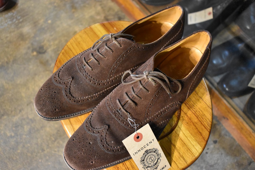 108909 レザーシューズ 「JOHN SPENCER」HAMPTON 内羽根式 ウィングチップ シューズ  SIZE 8 1/2