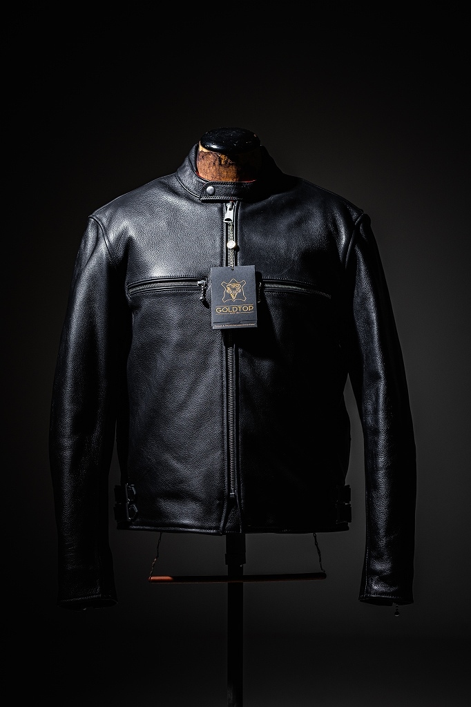 英国 「GOLDTOP」 「The '68 Cafe Racer Jacket」 レザージャケット COLOR：BLACK　　送料無料