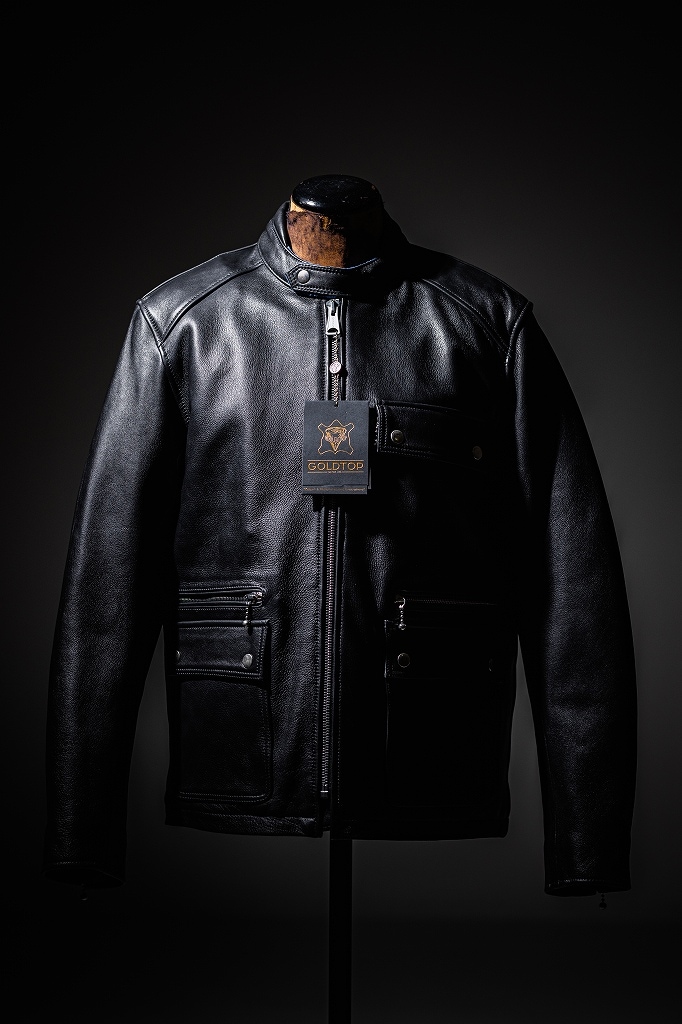英国 「GOLDTOP」 「The '74 Scuftuf Jacket」 レザージャケット COLOR：BLACK　　送料無料