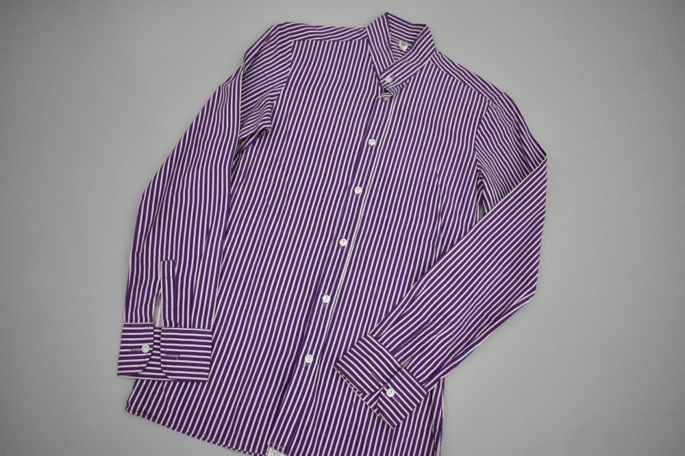 108917 ヴィンテージ ストライプ 長袖シャツ  パープル