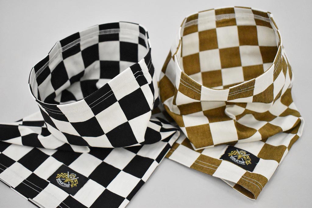 英国 「GOLDTOP」「Premium Cotton Neck Tube」 プレミアムコットン ネックチューブ COLOR： Black & White / Gold & White