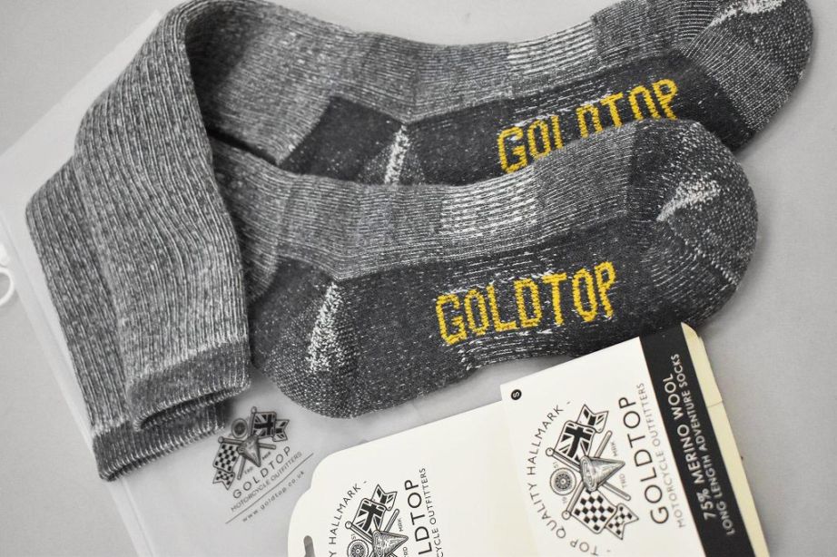 英国 「GOLDTOP」「75% Merino Wool Motorcycle Socks 」 メリノウール75%モーターサイクルソックス COLOR：GRAY