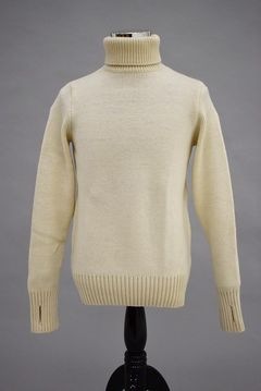 英国 「GOLDTOP」「100% Merino Wool Fitted Submariner Sweater」 100%メリノウール フィット サブマリーナー セーター COLOR：WHITE