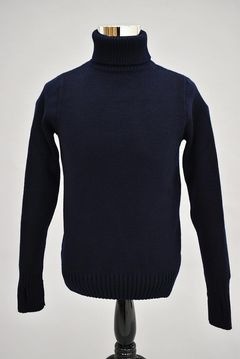 英国 「GOLDTOP」「100% Merino Wool Fitted Submariner Sweater」 100%メリノウール フィット サブマリーナー セーター COLOR：NavyBlue