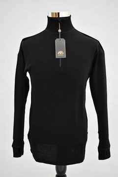 英国 「GOLDTOP」「100% Merino Wool Zip Up Base Layer」 100%メリノウール ジップアップ ベースレイヤー COLOR：BLACK