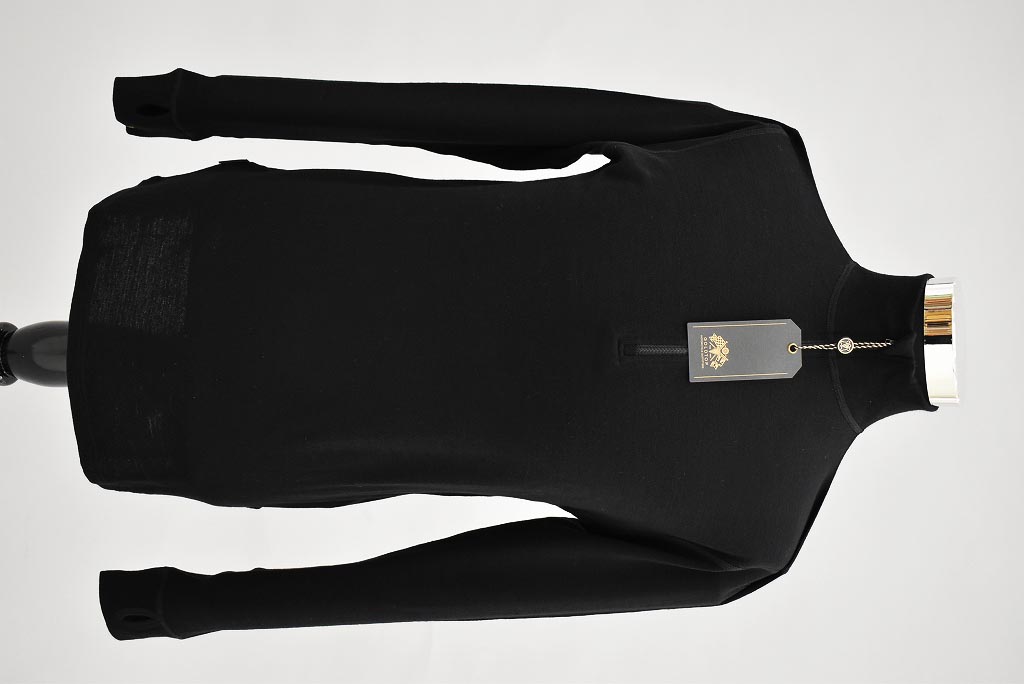 GB 英国 「GOLDTOP」「100% Merino Wool Zip Up Base Layer」 ジップアップ ベースレイヤー COLOR：BLACK